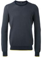 Fay - Spot Knit Crew Neck Sweater - Men - Cotton - M, Blue, Cotton