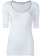 Fabiana Filippi Scoop Neck T-shirt, Women's, Size: 48, White, Cotton/polyester/spandex/elastane/polyamide