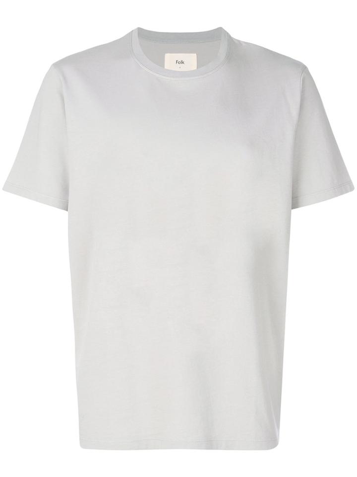 Folk Contrast Sleeve Tee - Grey