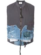Greg Lauren Patchwork Gilet - Grey