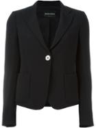 Emporio Armani Fitted Blazer, Women's, Size: 38, Black, Acetate/viscose/polyester
