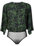 Andrea Marques Foliage Print Bodysuit - Unavailable