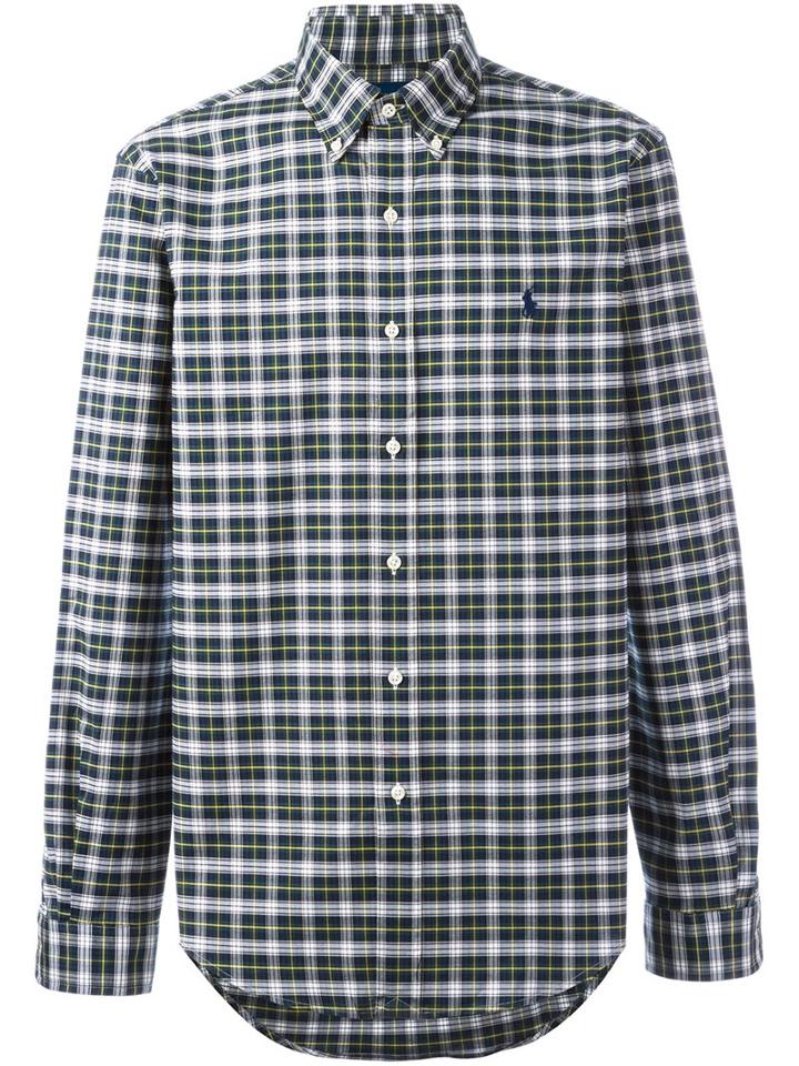 Polo Ralph Lauren Button-down Collar Shirt, Men's, Size: Large, Green, Cotton/spandex/elastane