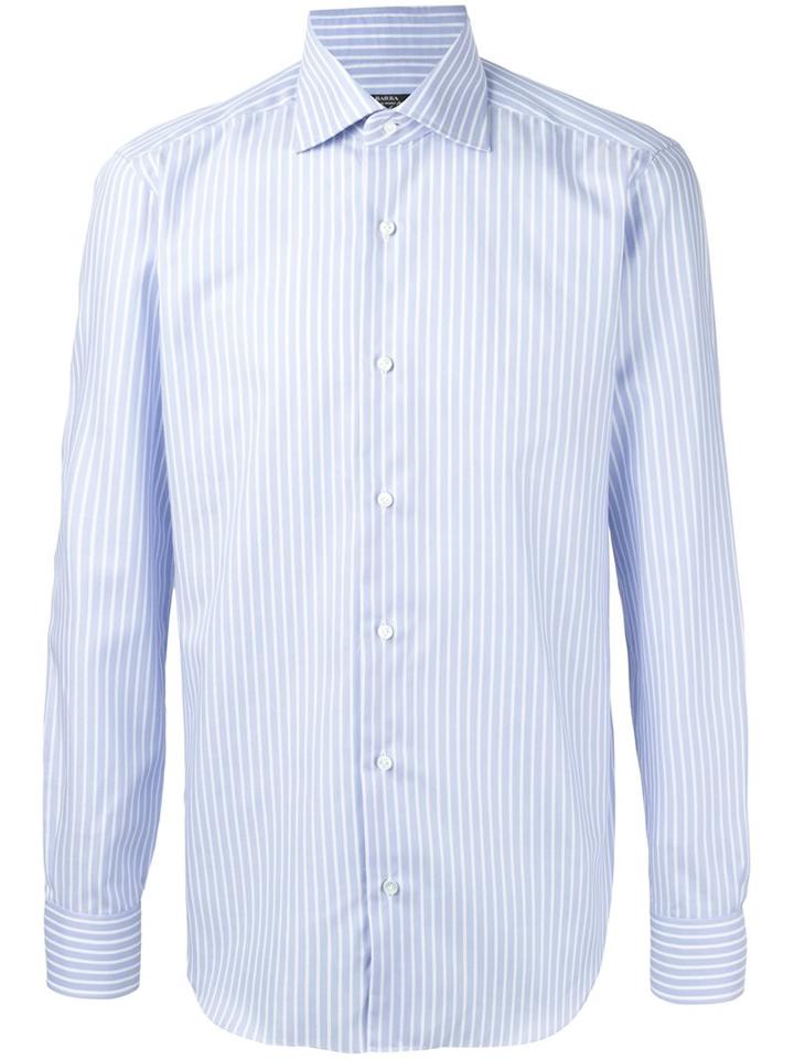 Barba Striped Shirt, Men's, Size: 39, Blue, Cotton