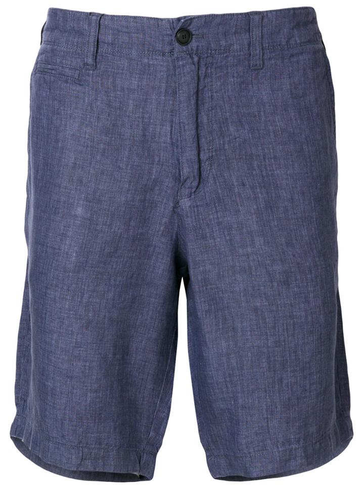 Emporio Armani Button Up Bermuda Shorts - Blue