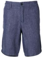 Emporio Armani Button Up Bermuda Shorts - Blue