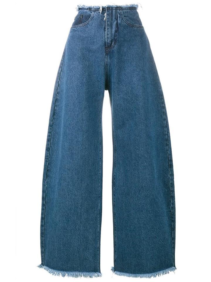 Marques'almeida Oversized Wide-leg Jeans, Women's, Size: 10, Blue, Cotton