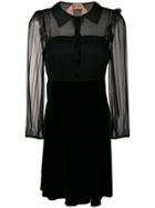 No21 Ruffle Trim Mini Dress - Black