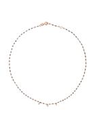 Gigi Clozeau Three Diamond Stones Necklace - Black