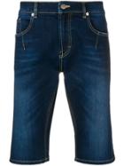 Les Hommes Urban Knee Length Denim Shorts - Blue