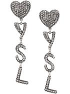 Saint Laurent Logo Earrings - Silver
