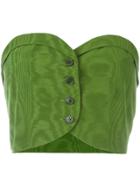 Romeo Gigli Vintage Buttoned Bustier Top - Green