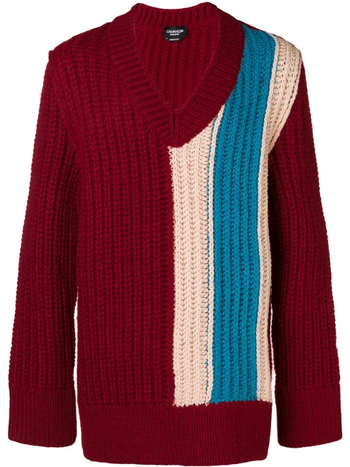 Calvin Klein 205w39nyc Oversized Chunky Stripe Sweater - Red
