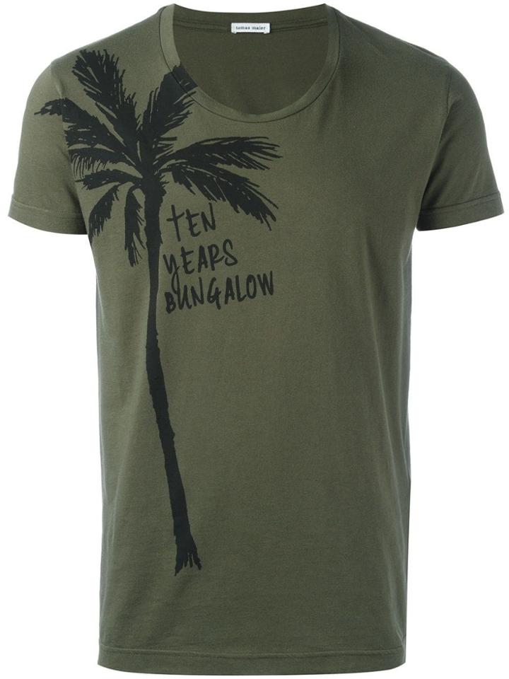 Tomas Maier Palm Three Print T-shirt - Green