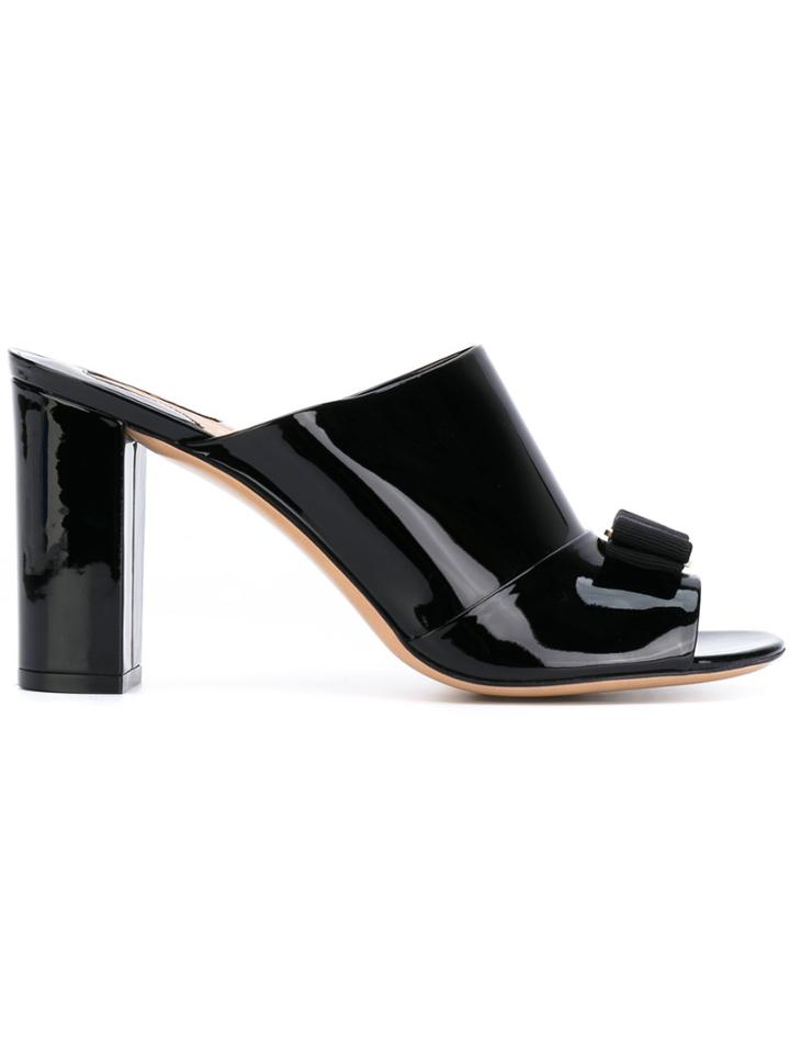 Salvatore Ferragamo Patent Mules - Black