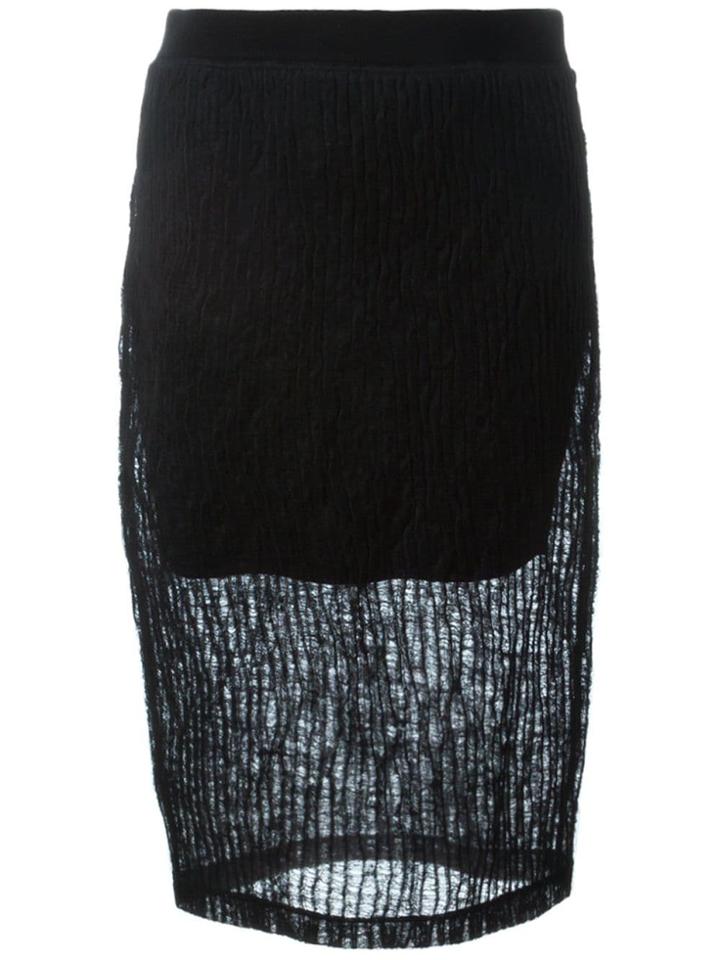 T By Alexander Wang Crinkled Knit Skirt - Black