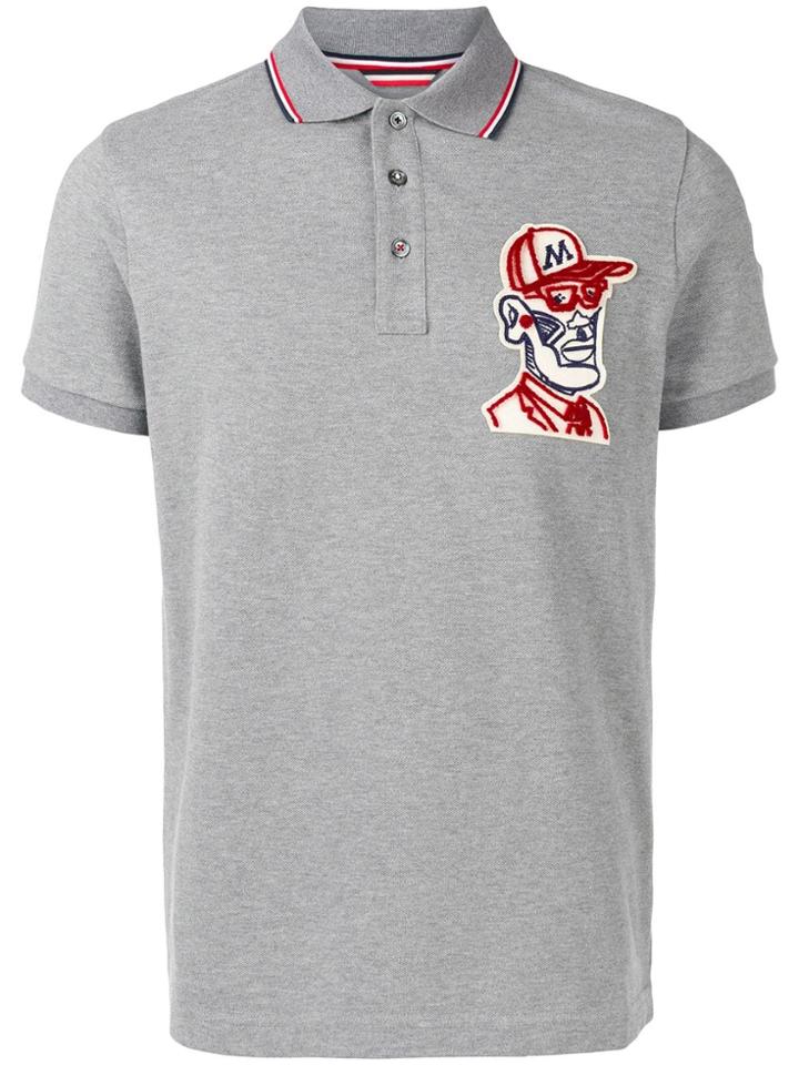 Moncler Embroidered Polo Shirt - Grey