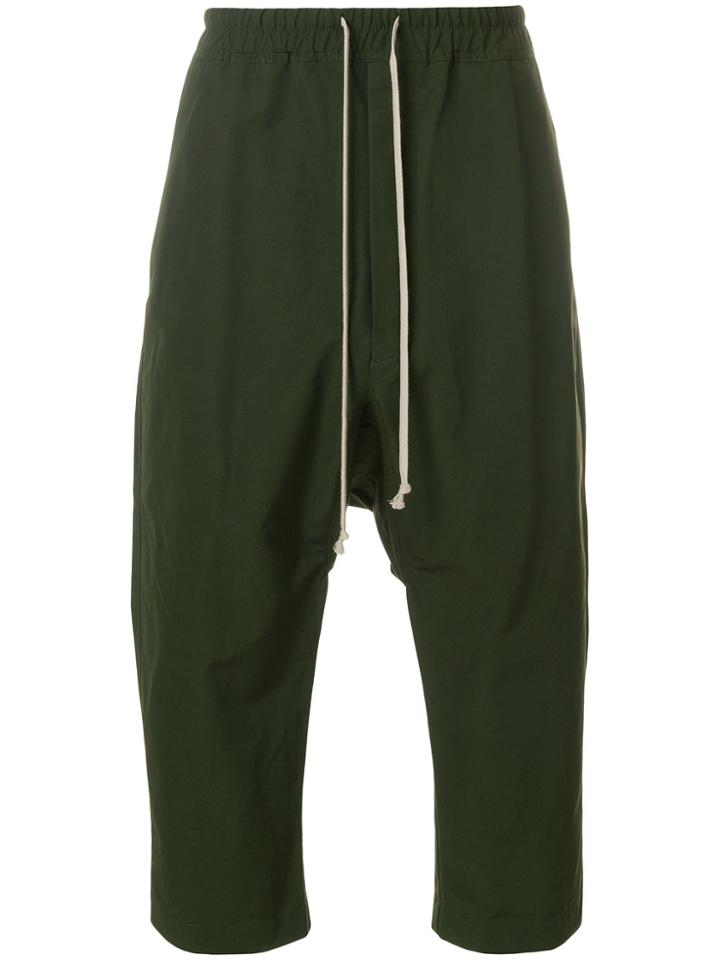 Rick Owens Drkshdw Drawstring Drop-crotch Trousers - Green