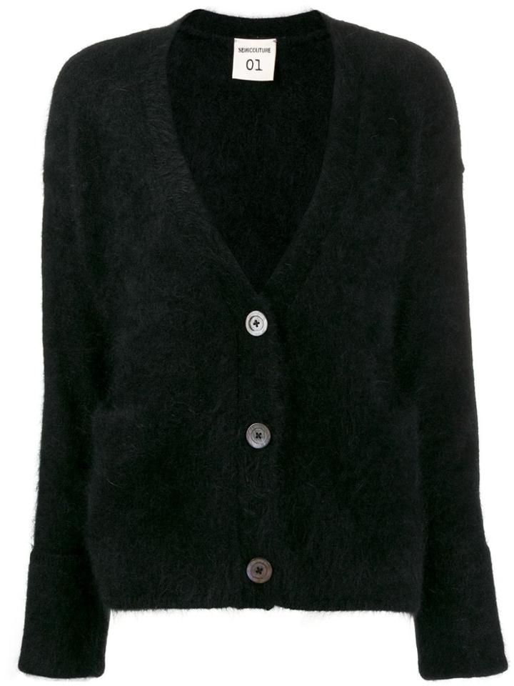 Semicouture Oversized Knitted Cardigan - Black