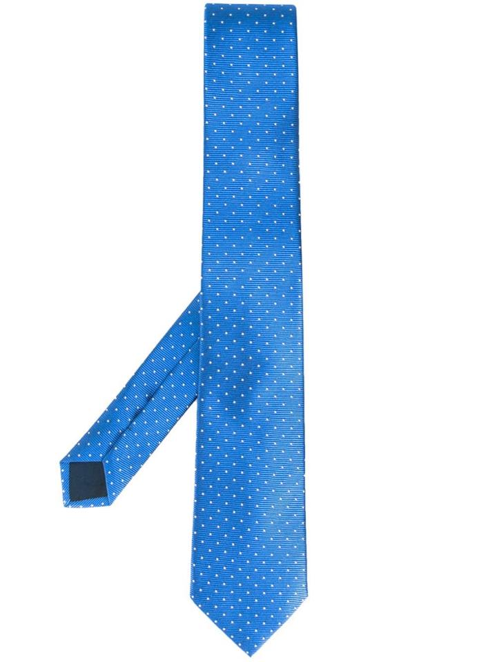 Lanvin Polka Dot Silk Tie - Blue