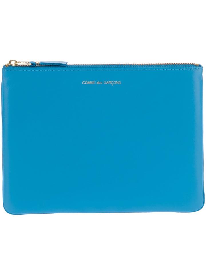 Comme Des Garçons Wallet Zipped Clutch - Blue