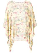 Xacus Clea Flamingo Print Blouse - Yellow & Orange