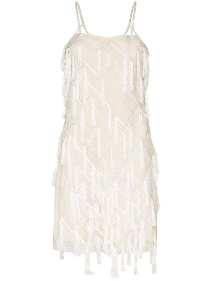 Xu Zhi Xzhi Chck Brd Applq Slp Drss Wht - White