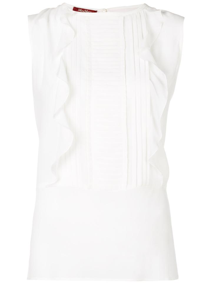 Max Mara Studio Ruffle Bib Blouse - White