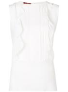 Max Mara Studio Ruffle Bib Blouse - White