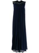 Chloé Sleeveless Pleated Maxi Dress - Blue