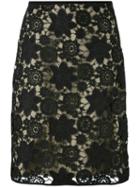 Odeeh - Crochet Floral Skirt - Women - Cotton/polyester/polyurethane - 38, Women's, Black, Cotton/polyester/polyurethane