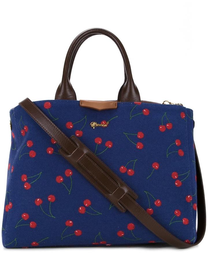 Muveil Cherry Print Tote, Women's, Blue