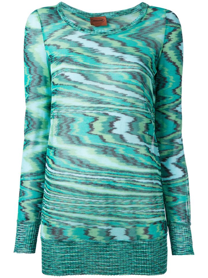 Missoni Intarsia Knit Jumper, Women's, Size: 42, Green, Cotton