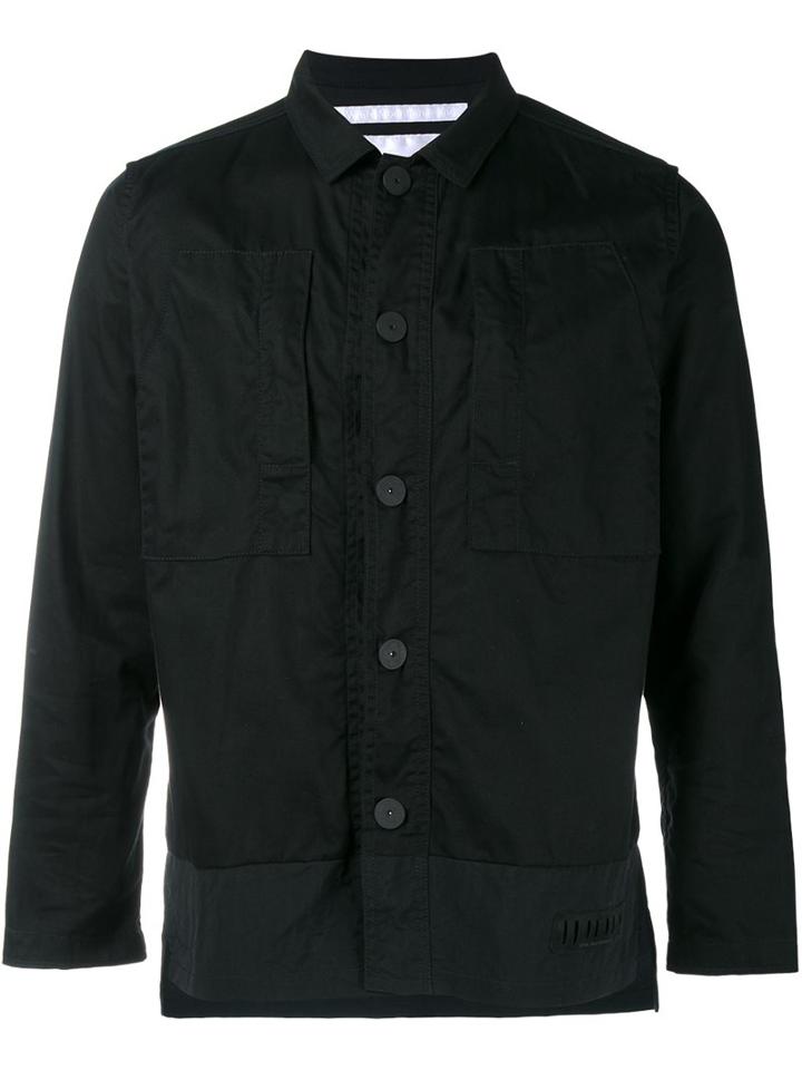 White Mountaineering Snap Fastening Jacket, Men's, Size: 3, Black, Cotton/nylon
