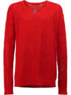 Rick Owens - V-neck Jumper - Men - Cotton - One Size, Red, Cotton