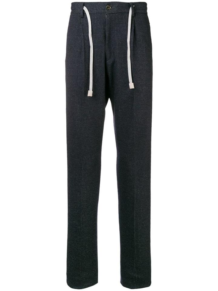 Eleventy Straight-leg Drawstring Trousers - Blue