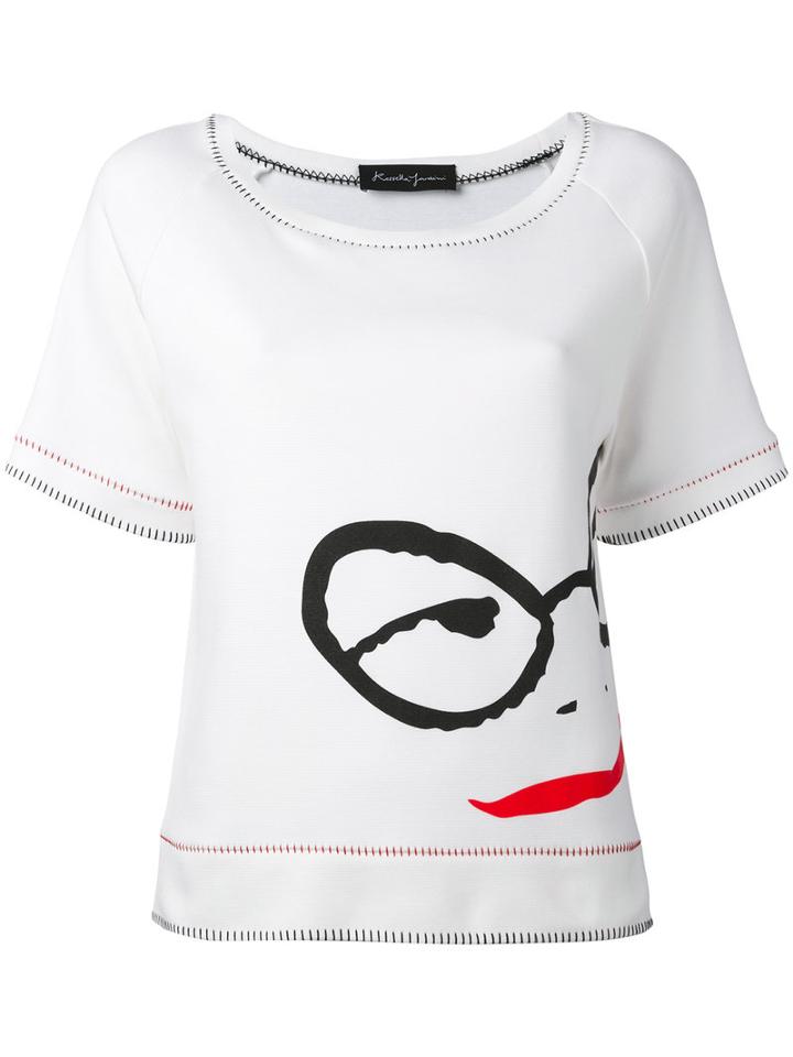 Rossella Jardini - Printed Knit T-shirt - Women - Cotton - 40, White, Cotton