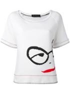 Rossella Jardini - Printed Knit T-shirt - Women - Cotton - 40, White, Cotton
