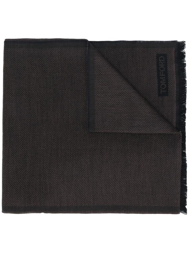 Tom Ford Herringbone Scarf - Brown