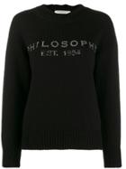 Philosophy Di Lorenzo Serafini Rhinestone Logo Jumper - Black