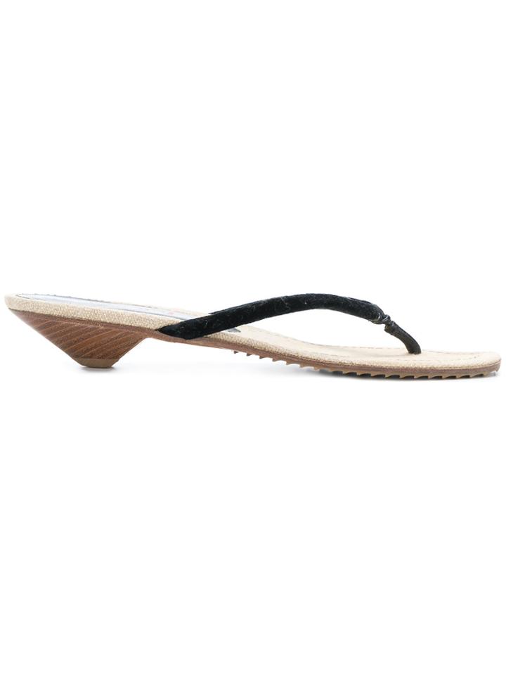 Miu Miu Vintage Strappy Low Sandals - Nude & Neutrals