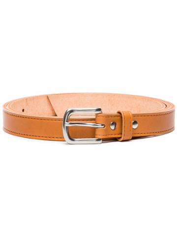 Comme Des Garçons Homme Plus Brown Leather Belt - Yellow & Orange