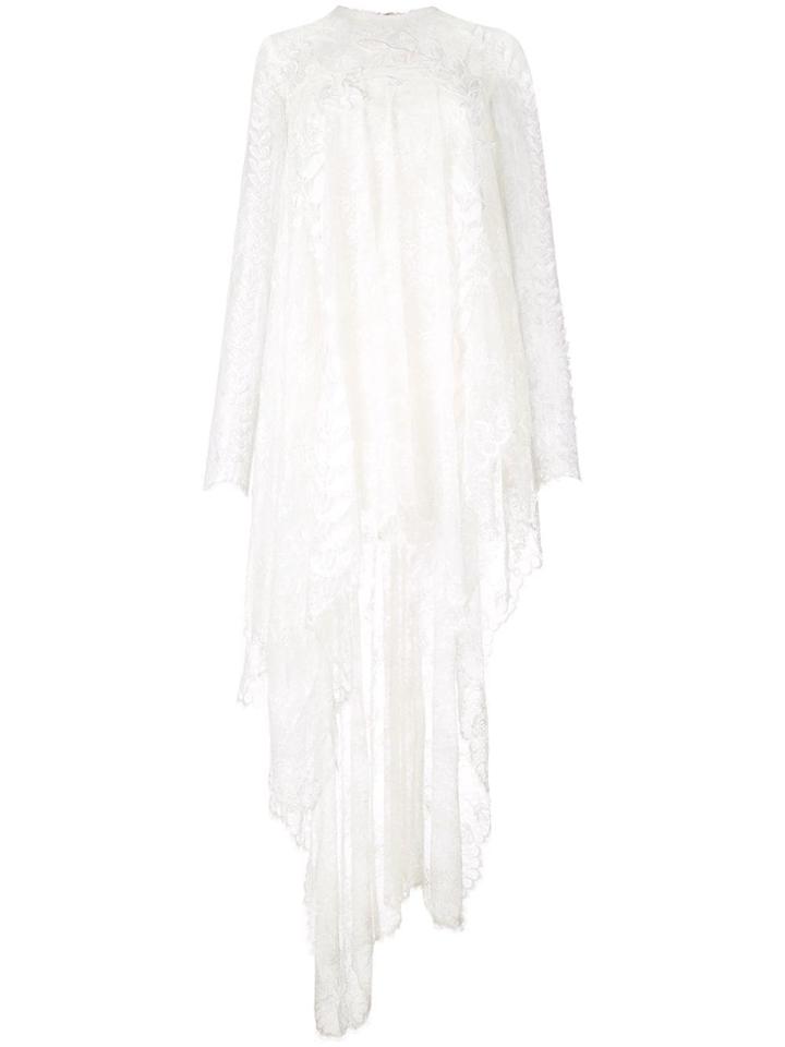 Oscar De La Renta Floral Lace Silk Blouse - White