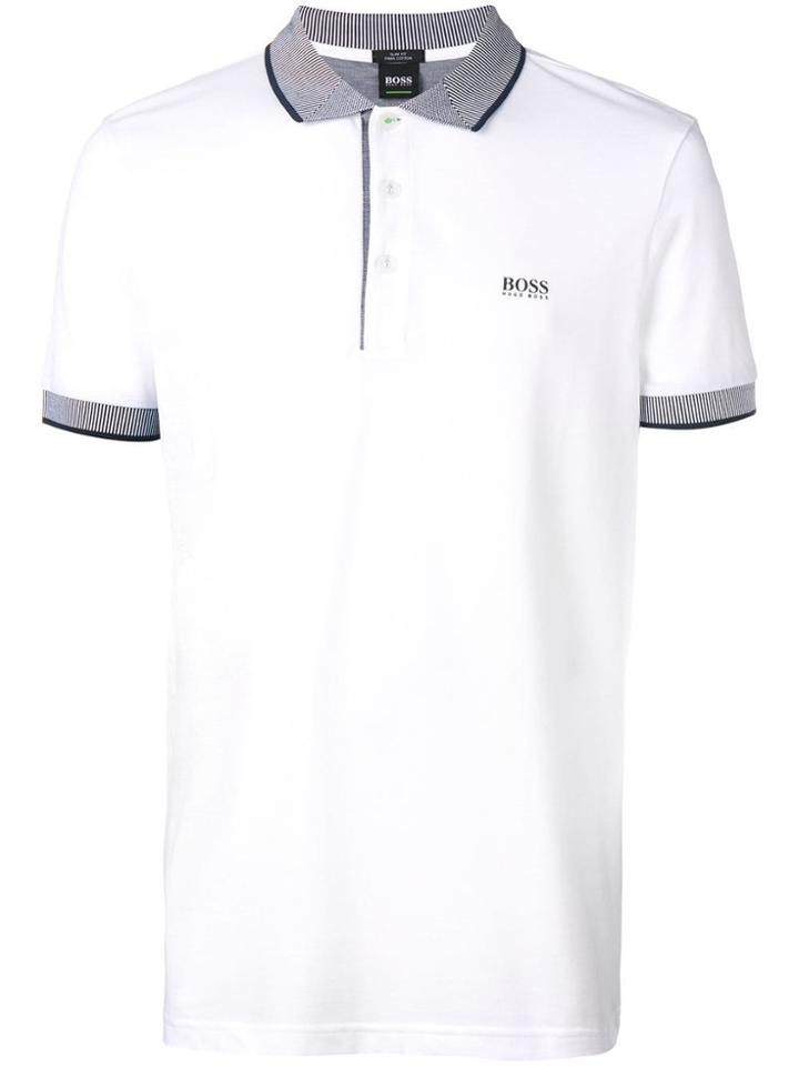Boss Hugo Boss Logo Embroidered Polo Shirt - White