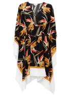 Fendi Bird Of Paradise Print Kaftan, Women's, Black, Silk