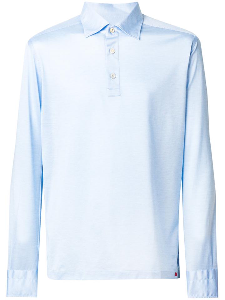Kiton Long Sleeve Polo Shirt - Blue