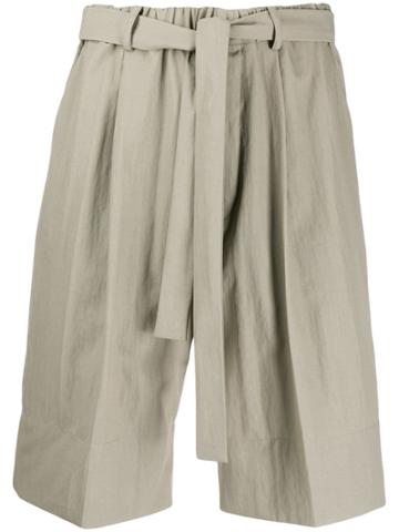 Federico Curradi Belted Shorts - Green