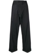 R13 Crossover Cropped Trousers - Black