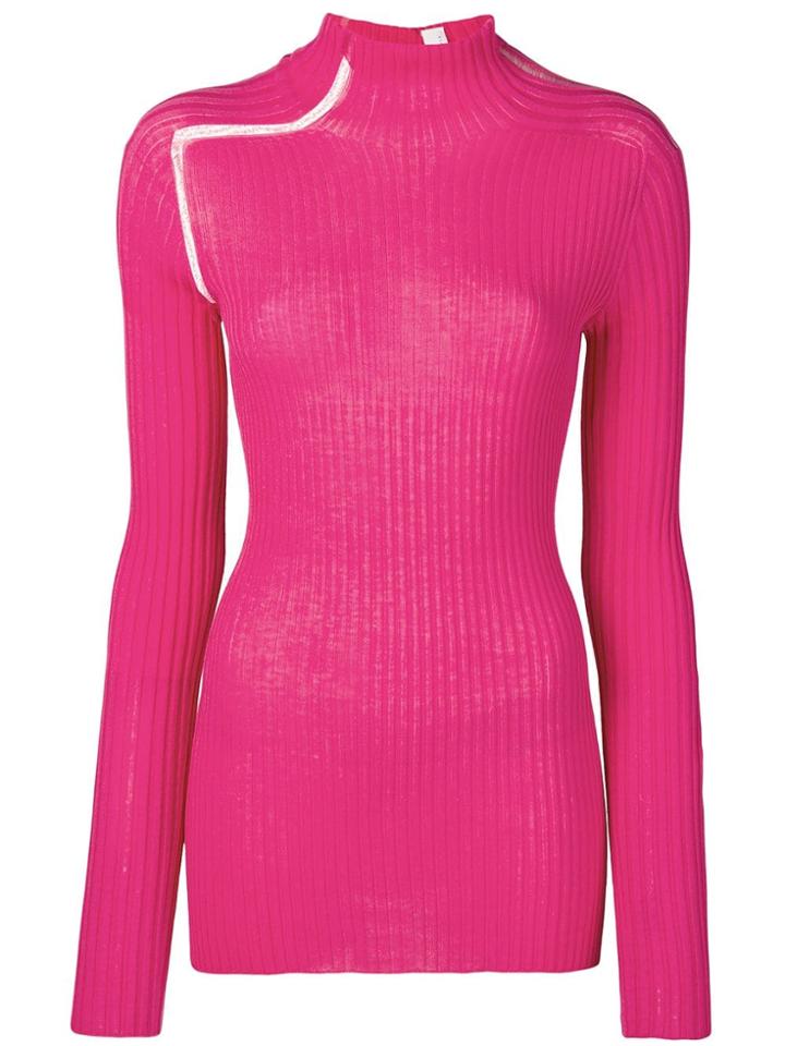 Victoria Victoria Beckham Ladder Detail Ribbed Top - Pink