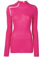 Victoria Victoria Beckham Ladder Detail Ribbed Top - Pink